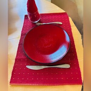 Elegant Red Gold Reversible Placemats Napkins Set (3 for $12 item)